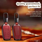 Car Key Fob Cover Leather Compatible with RAV4 Camry Avalon C-HR Corolla GT86 Key Case Protector - Image 5