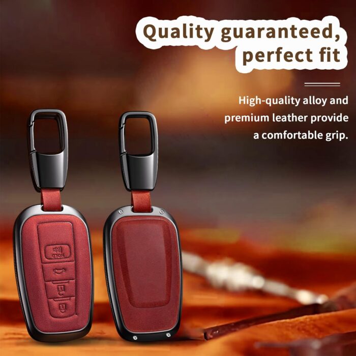 Car Key Fob Cover Leather Compatible with RAV4 Camry Avalon C-HR Corolla GT86 Key Case Protector - Image 5