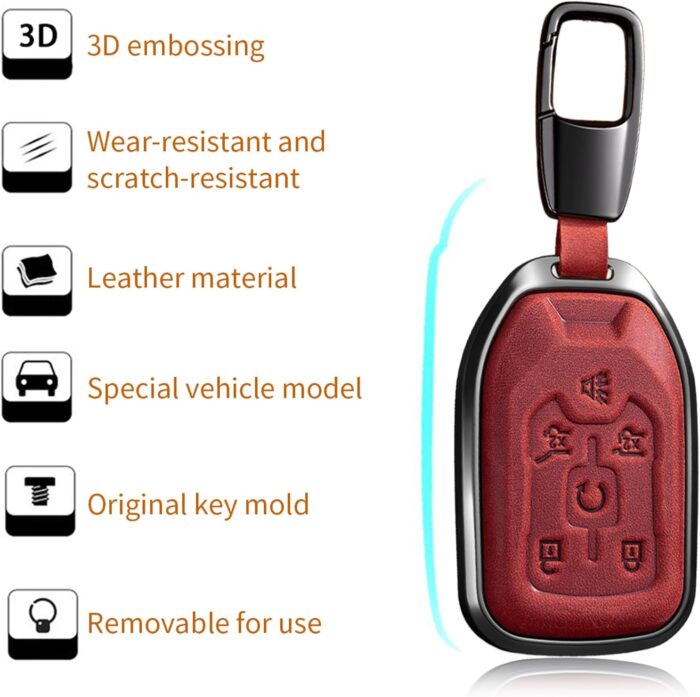Key Fob Cover Full Protection Car for Terrain Yukon Suburban Tahoe Key Shell Case - Image 4