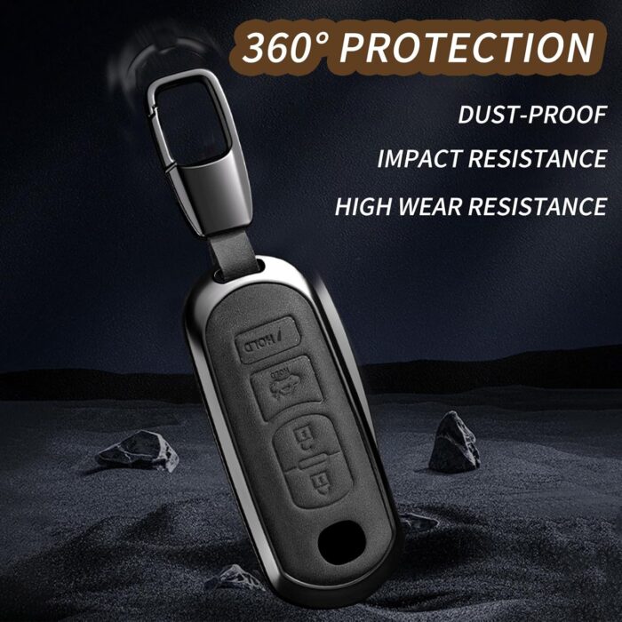 Key Fob Cover Case Protector Compatible with 2017 3 6 Miata MX5 CX-5 CX-7 CX-9 SPEED3 4 Buttons Smart Key - Image 6